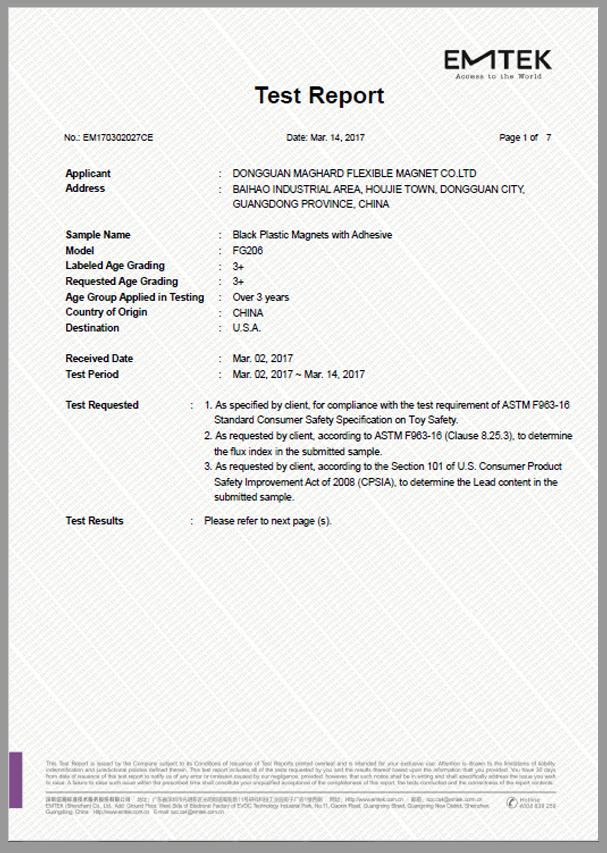 ASTM F963 report